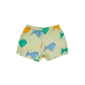 BOBO CHOSES – MULTICOLOR FISH ALL OVER WOVEN SHORTS BABY