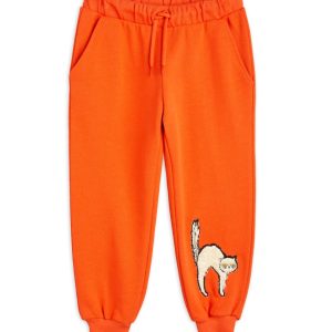 MINI RODINI – ANGRY CAT EMBROIDERED SWEATPANTS