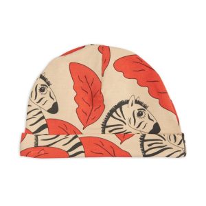 MINI RODINI – ZEBRA BABY BEANIE RED