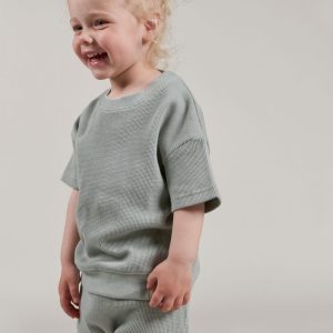 I DIG DENIM – REMO SS TOP WAFFLE ORGANIC GREY BABY