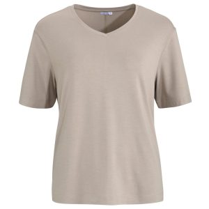 V-ringad Topp Bambu, Nougat